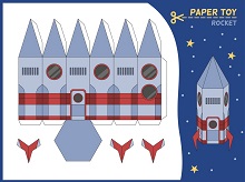 ocuklar iin hazr model Uzay Gemisi maketi ablonu, paper craft model